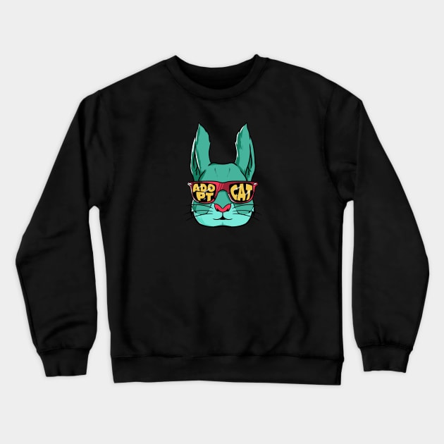 Adopt Cat Crewneck Sweatshirt by A Comic Wizard